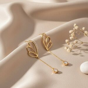 Nice & Bella Drop Earrings Elegant Gold Plated 18K